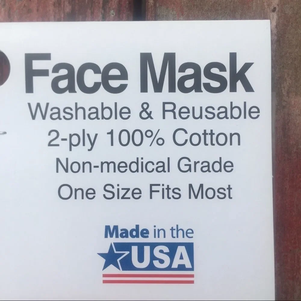 RED USA COTTON FACE COVERING PATRIOTIC 2 ply - Picture 3 of 5